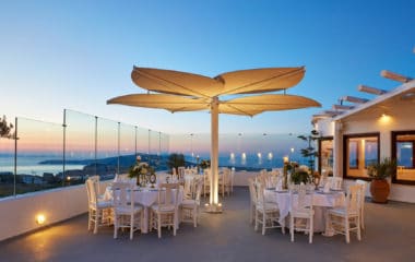 Pyrgos Restaurant Santorini - Naido Wedding