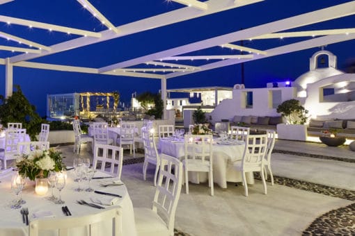 Pyrgos Restaurant Santorini - Naido Wedding