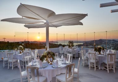 Pyrgos Restaurant Santorini - Naido Wedding